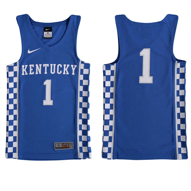 Youth Kentucky Wildcats #1 Royal Jersey
