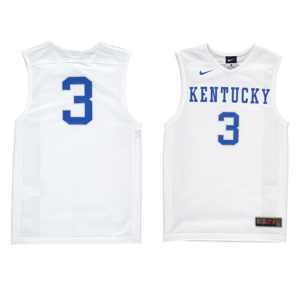 Youth Kentucky Wildcats #3 White Basketball Jersey