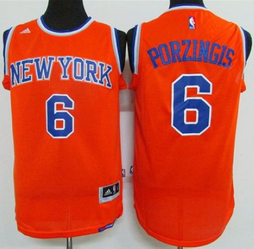 Youth Knicks #6 Kristaps Porzingis Orange Stitched  NBA Jersey