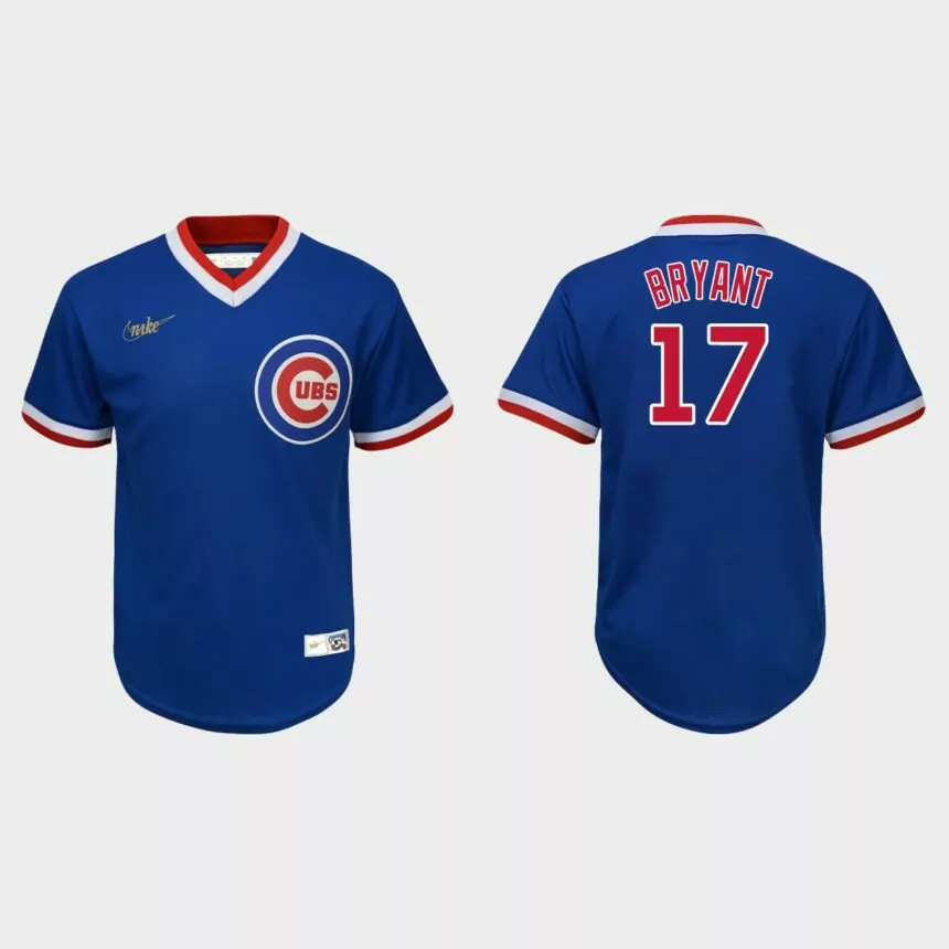 Youth Kris Bryant #17 Chicago Cubs Road Cooperstown Collection Jersey – Royal