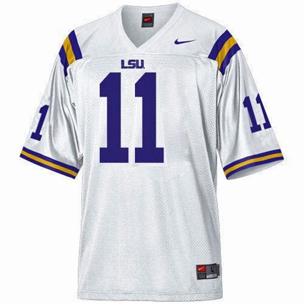 Youth LSU Tigers #11 Spencer Ware White Football Jersey