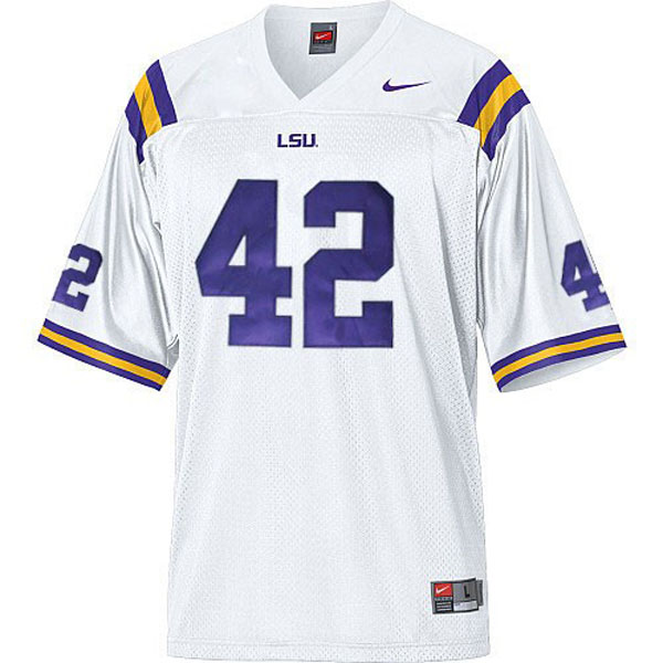 Youth LSU Tigers #42 Michael Ford White Football Jersey