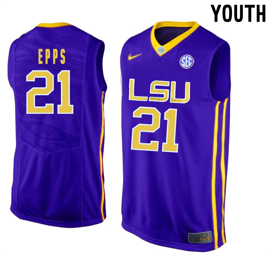Youth LSU Tigers Purple Aaron Epps NCAA Basketball Jersey