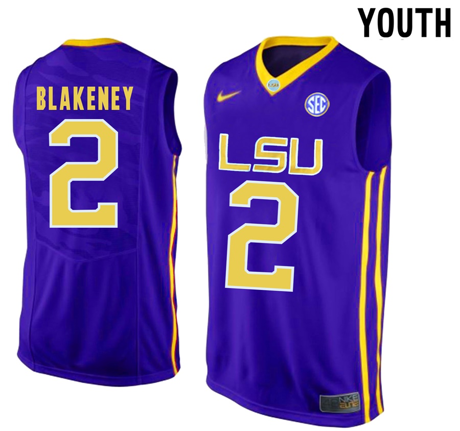 Youth LSU Tigers Purple Antonio Blakeney NCAA Basketball Jersey