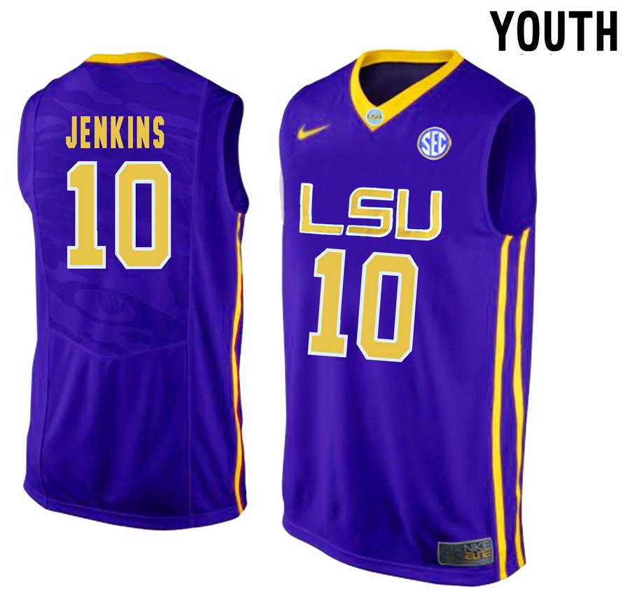 Youth LSU Tigers Purple Branden Jenkins NCAA Basketball Jersey