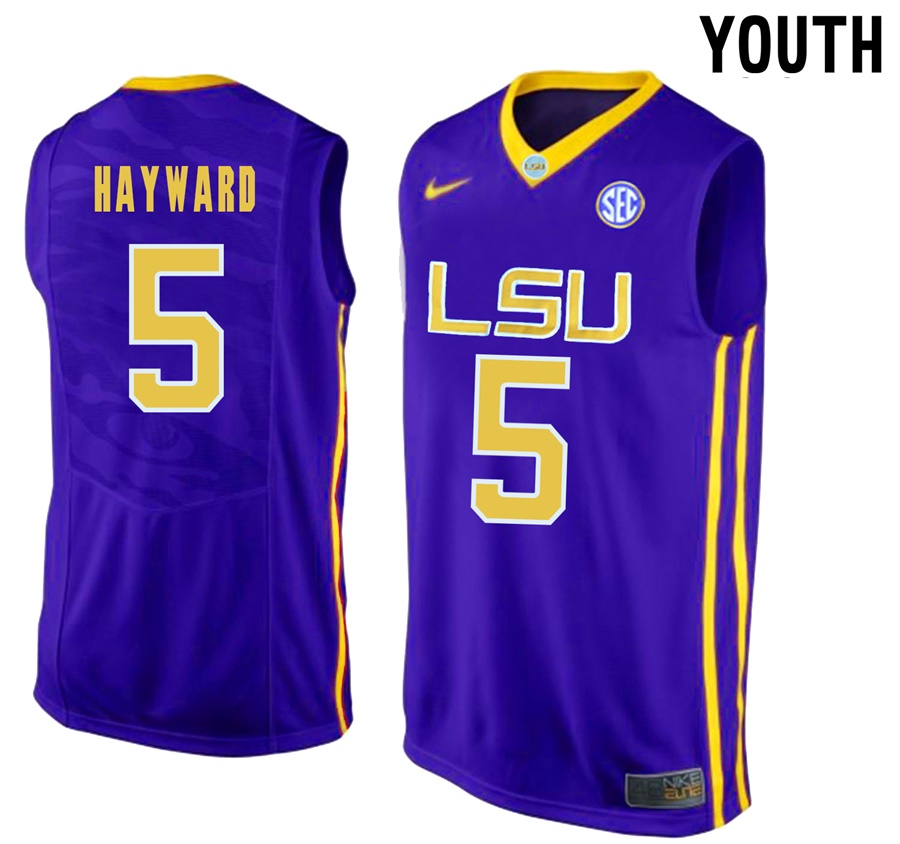 Youth LSU Tigers Purple Kieran Hayward NCAA Basketball Jersey
