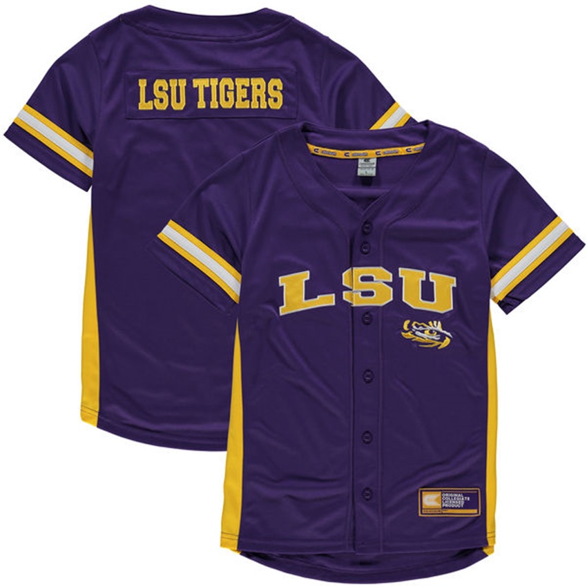 Youth LSU Tigers Purple NCAA Baseball Jersey