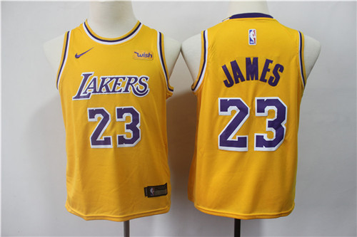 Youth Lakers 23 Lebron James Gold Youth 2019 Nike Swingman Jersey