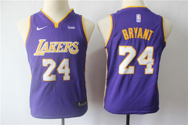 Youth Lakers 24 Kobe Bryant Purple Youth Nike Swingman Jersey