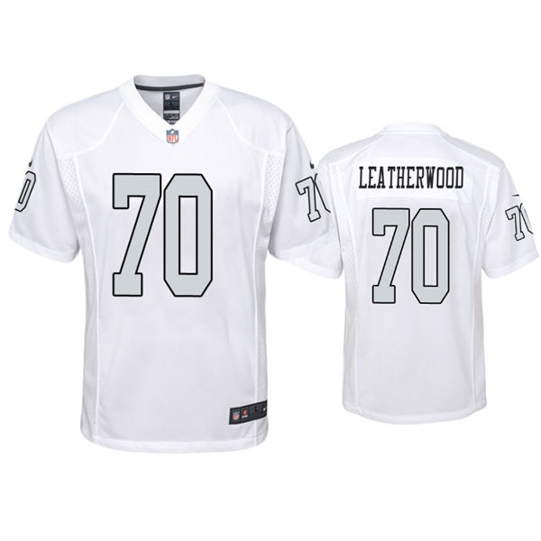 Youth Las Vegas Raiders #70 Alex Leatherwood Stitched Nike White Color Rush Jersey