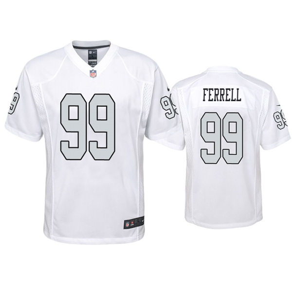Youth Las Vegas Raiders #99 Clelin Ferrell Stitched Nike White Color Rush Jersey