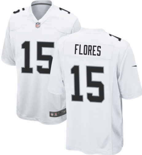 Youth Las Vegas Raiders 15 Tom Flores White Jersey