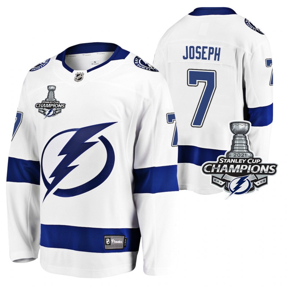 Youth Lightning 2021 Stanley Cup Champions Mathieu Joseph White Jersey