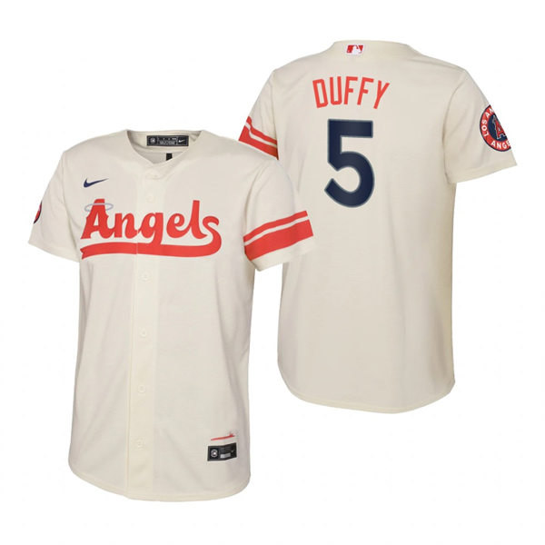 Youth Los Angeles Angels #5 Matt Duffy Nike Cream 2022 City Connect Jersey