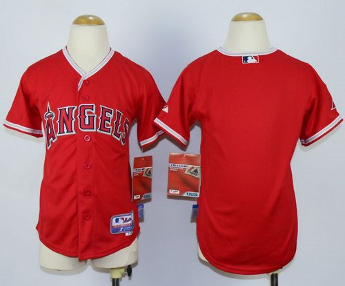 Youth Los Angeles Angels Blank Red Cool Base Stitched Baseball Jersey