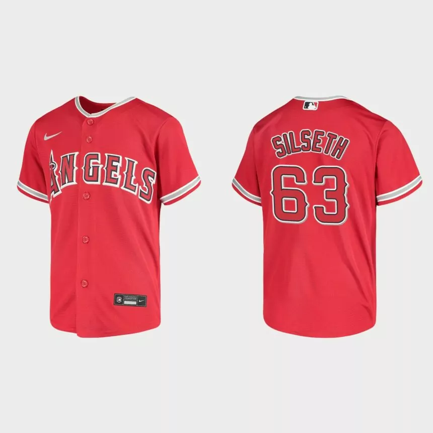 Youth Los Angeles Angels Chase Silseth Red Replica Jersey
