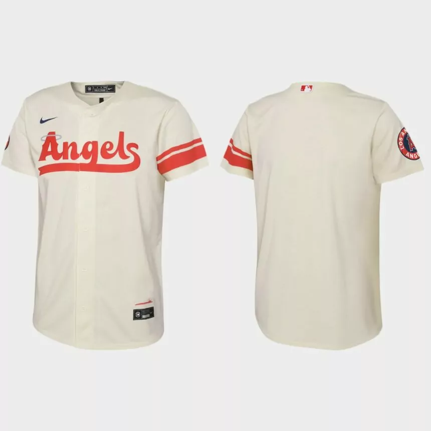 Youth Los Angeles Angels Cream 2022 City Connect Replica Team Jersey