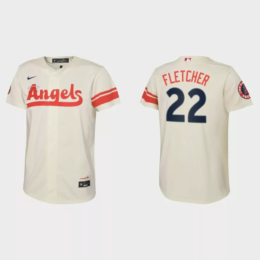 Youth Los Angeles Angels David Fletcher Cream 2022 City Connect Replica Jersey