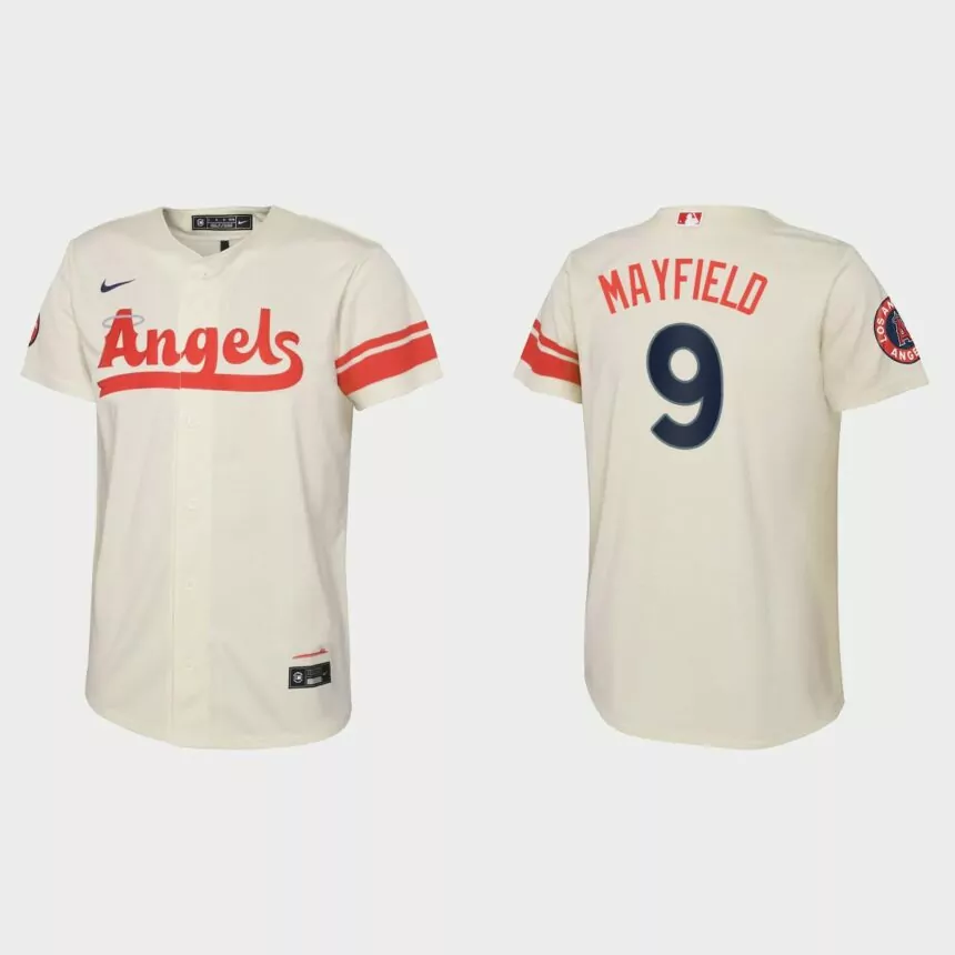 Youth Los Angeles Angels Jack Mayfield Cream 2022 City Connect Replica Jersey