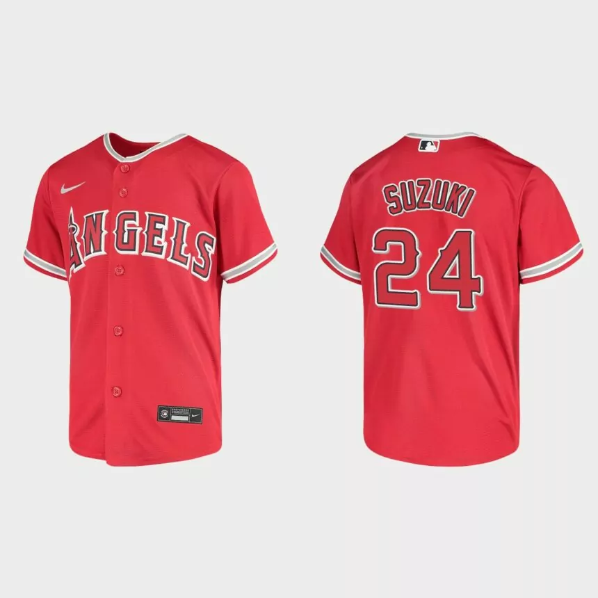Youth Los Angeles Angels Kurt Suzuki Red Replica Jersey