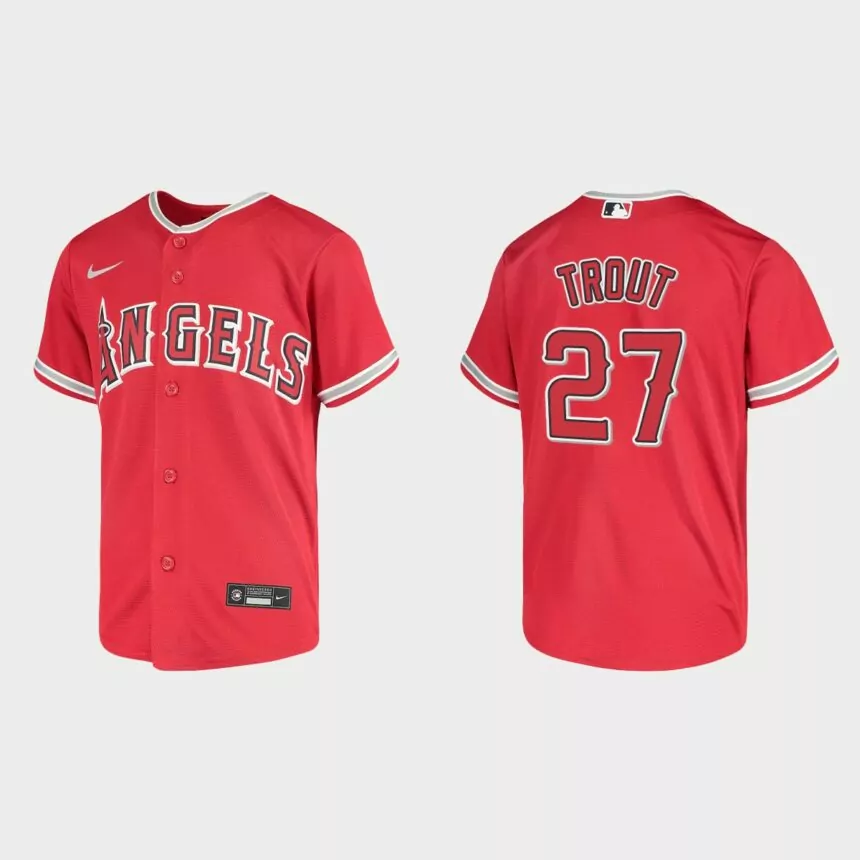 Youth Los Angeles Angels Mike Trout Red Replica Jersey