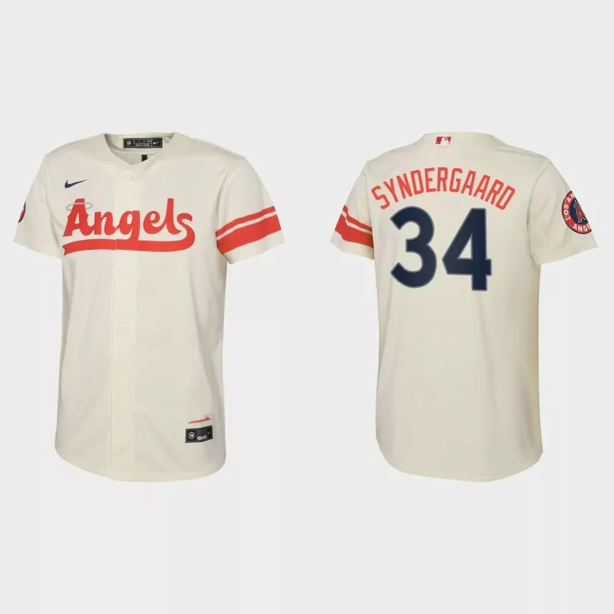 Youth Los Angeles Angels Noah Syndergaard Cream 2022 City Connect Replica Jersey