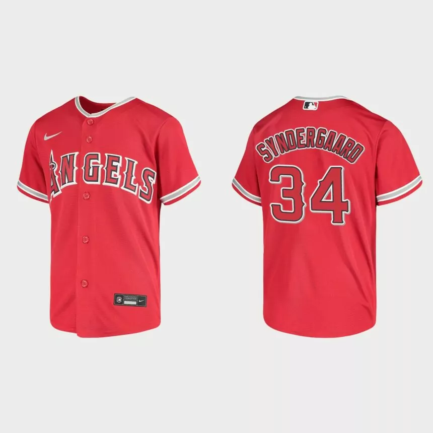 Youth Los Angeles Angels Noah Syndergaard Red Replica Jersey