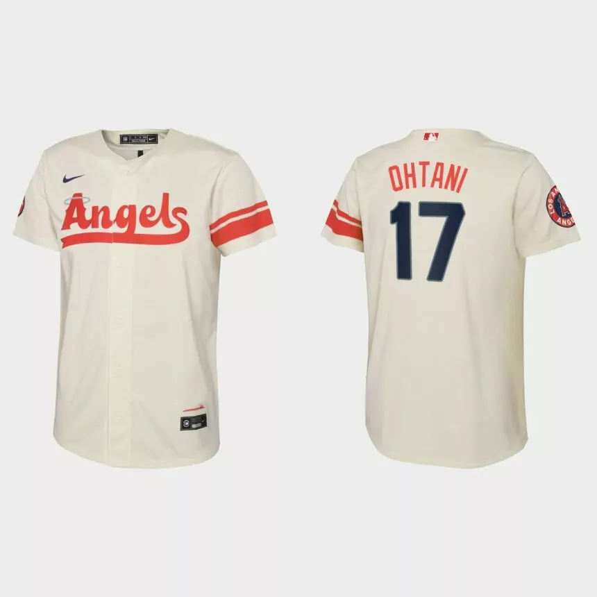 Youth Los Angeles Angels Shohei Ohtani Cream 2022 City Connect Replica Jersey