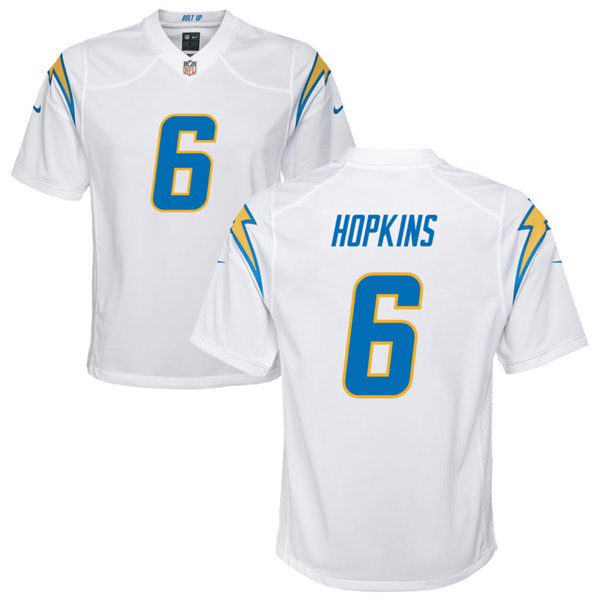Youth Los Angeles Chargers #6 Dustin Hopkins Nike White Limited Jersey