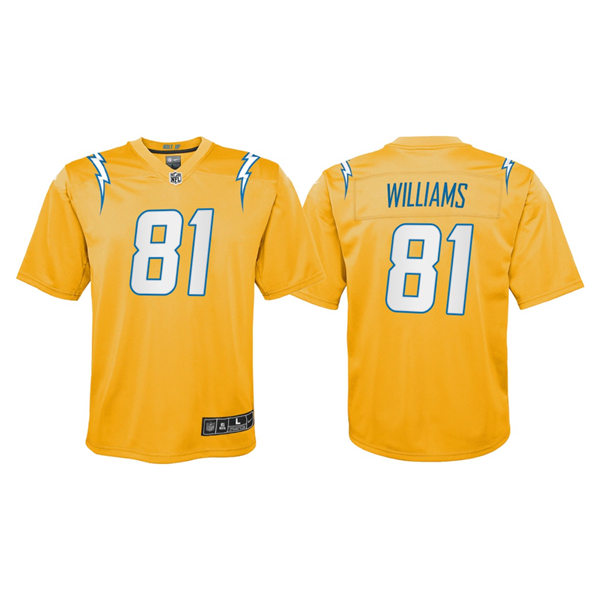 Youth Los Angeles Chargers #81 Mike Williams Nike 2021 Gold Inverted Legend Jersey