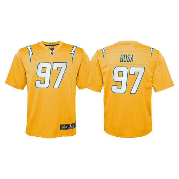 Youth Los Angeles Chargers #97 Joey Bosa Nike 2021 Gold Inverted Legend Jersey