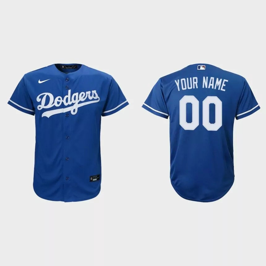 Youth Los Angeles Dodgers #00 Custom Royal Replica Alternate Jersey