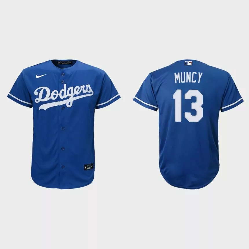 Youth Los Angeles Dodgers #13 Max Muncy Royal Replica Alternate Jersey