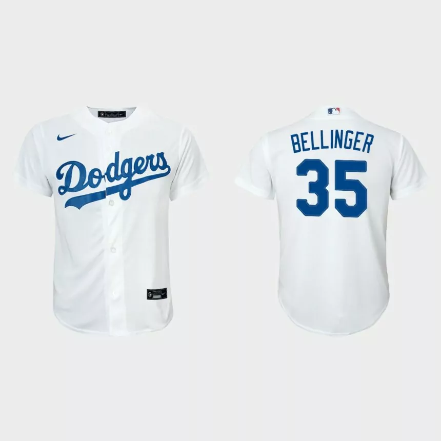 Youth Los Angeles Dodgers #35 Cody Bellinger White Replica Home Jersey