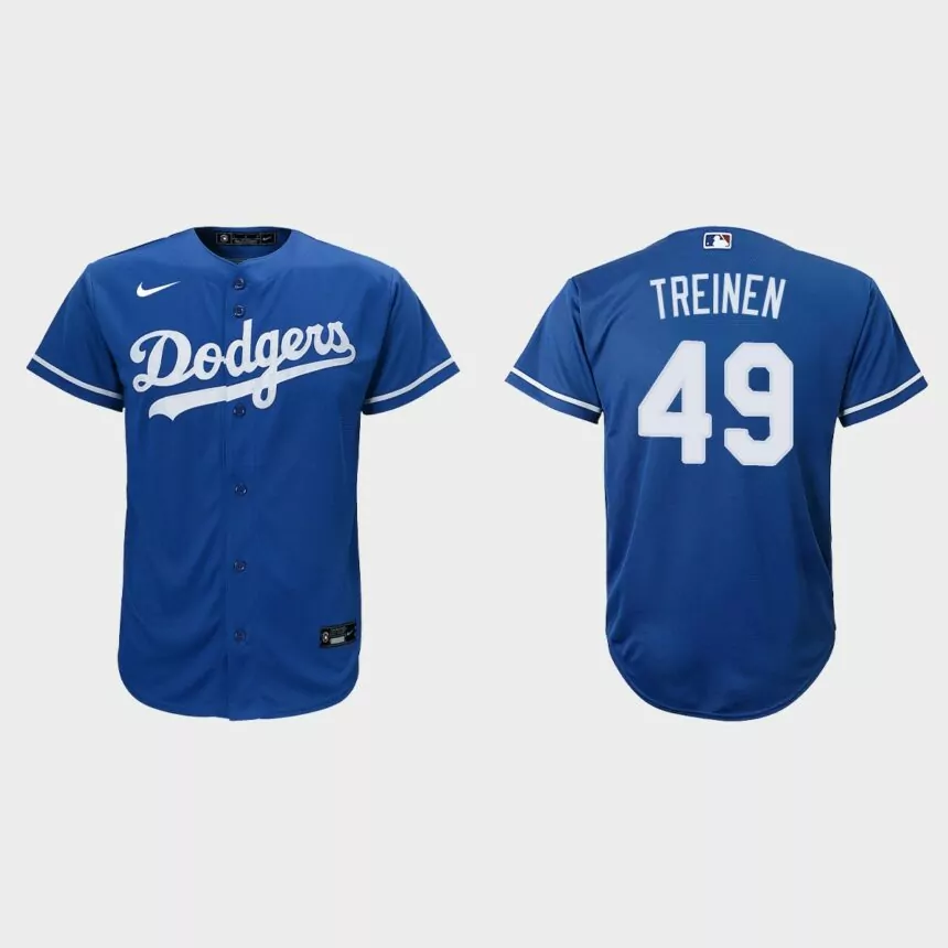 Youth Los Angeles Dodgers #49 Blake Treinen Royal Replica Alternate Jersey