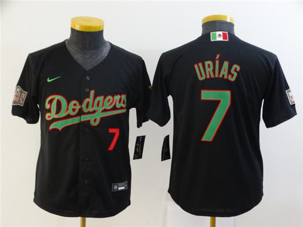 Youth Los Angeles Dodgers #7 Julio Urias Nike Black Heritage Player Jersey