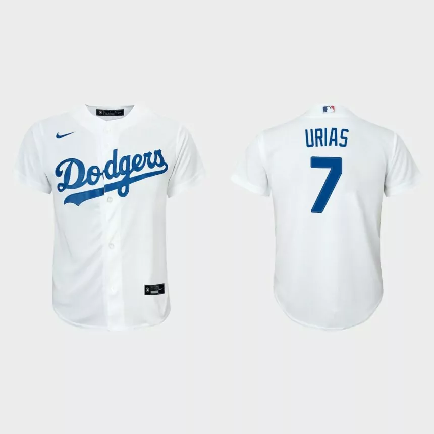 Youth Los Angeles Dodgers #7 Julio Urias White Replica Home Jersey