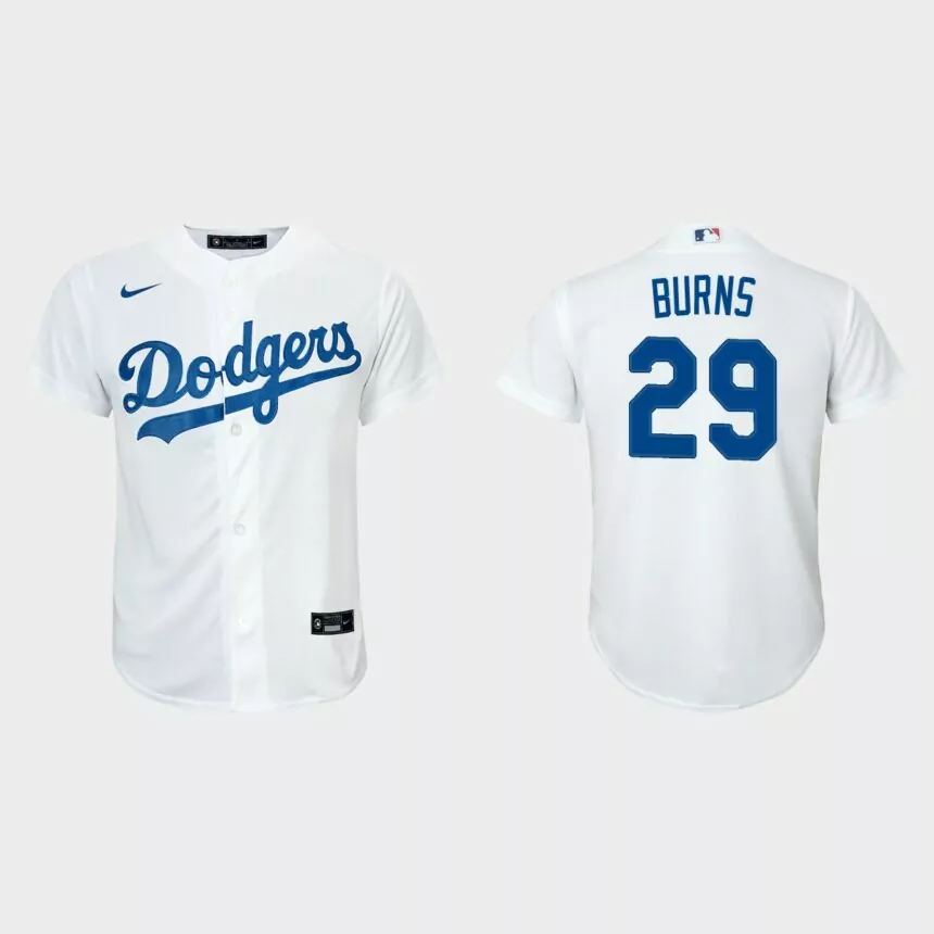 Youth Los Angeles Dodgers Andy Burns White Replica Home Jersey