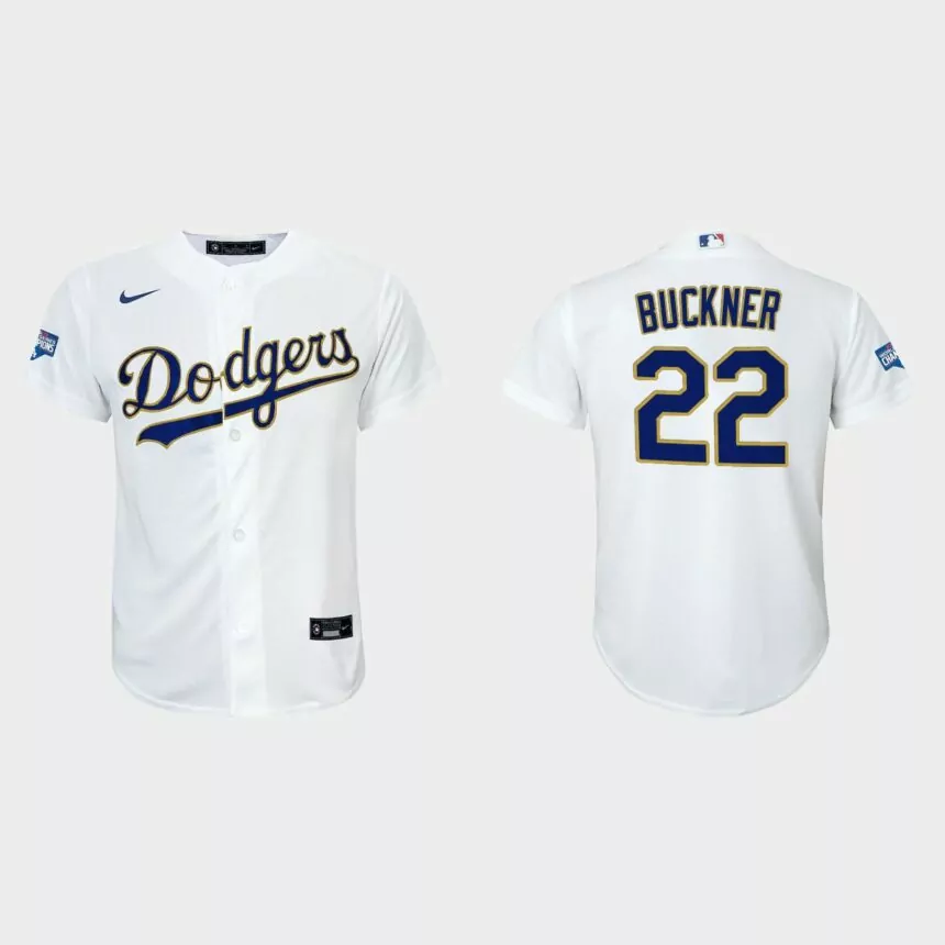 Youth Los Angeles Dodgers Bill Buckner 2021 Gold Program White Gold Replica Jersey