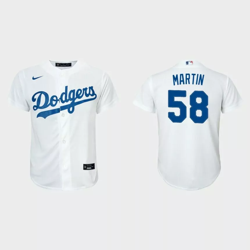 Youth Los Angeles Dodgers Chris Martin White Replica Home Jersey