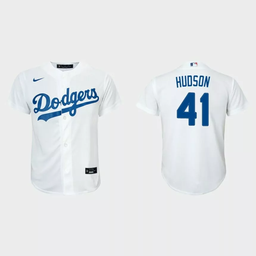 Youth Los Angeles Dodgers Daniel Hudson White Replica Home Jersey