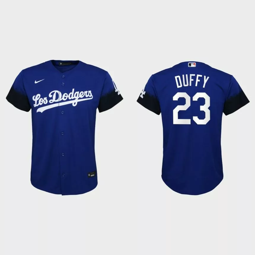 Youth Los Angeles Dodgers Danny Duffy Royal 2021 City Connect Replica Jersey