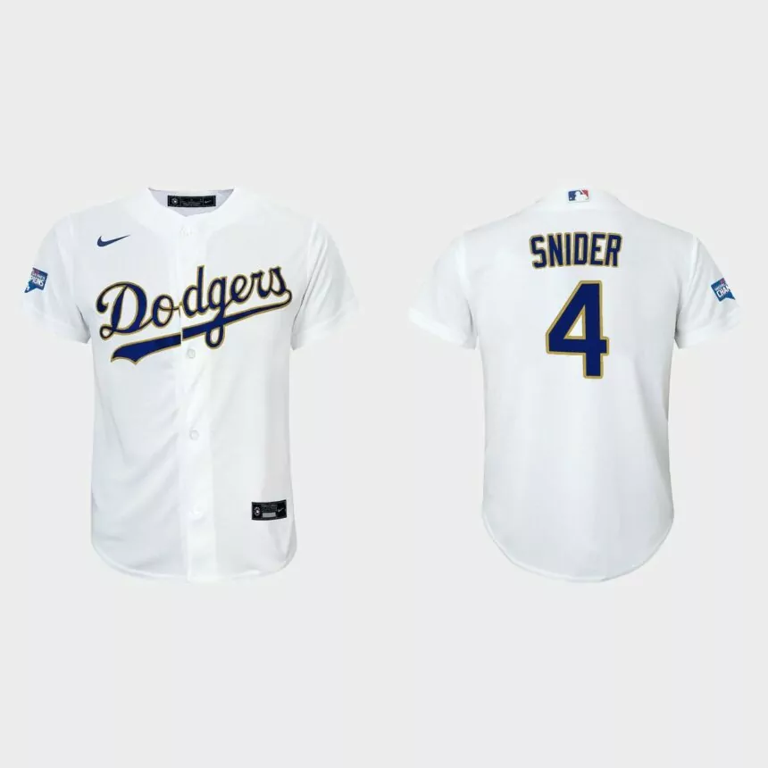 Youth Los Angeles Dodgers Duke Snider 2021 Gold Program White Gold Replica Jersey