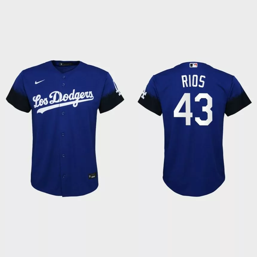 Youth Los Angeles Dodgers Edwin Rios Royal 2021 City Connect Replica Jersey