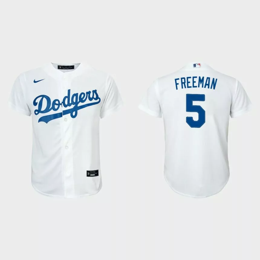 Youth Los Angeles Dodgers Freddie Freeman White Replica Home Jersey