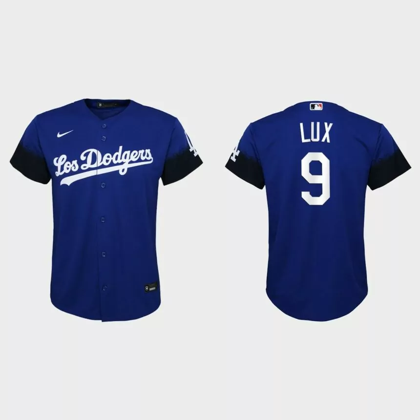 Youth Los Angeles Dodgers Gavin Lux Royal 2021 City Connect Replica Jersey