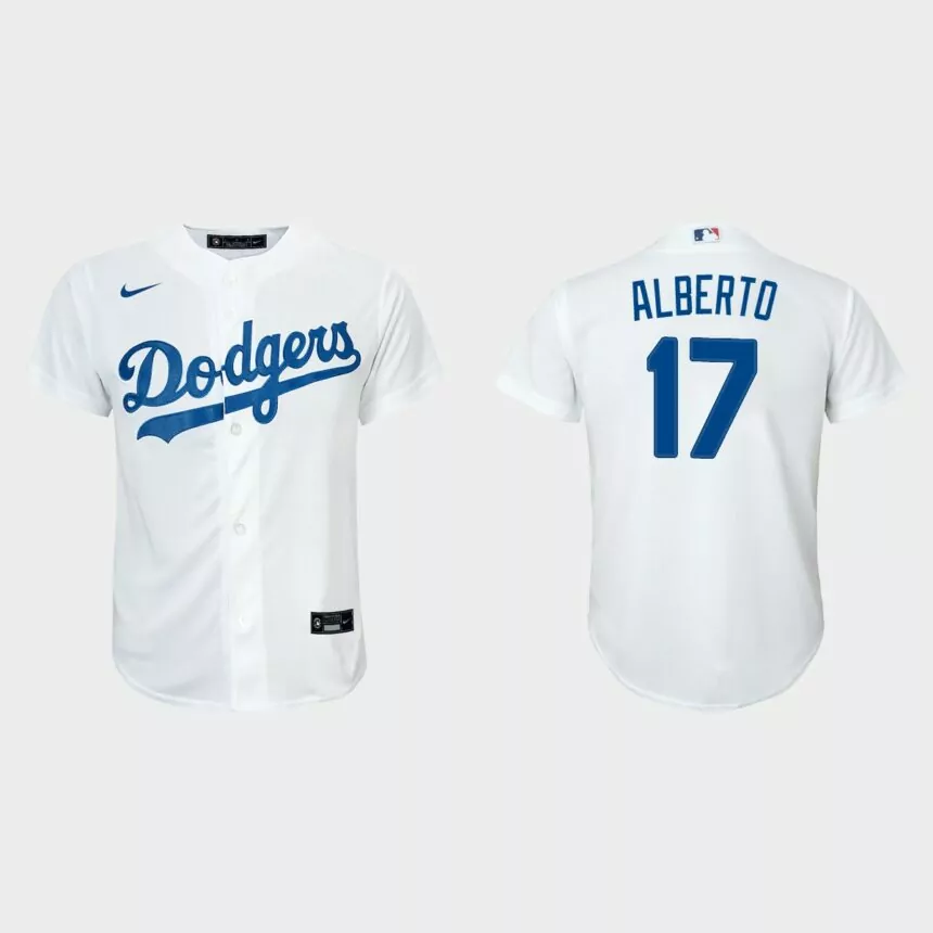 Youth Los Angeles Dodgers Hanser Alberto White Replica Home Jersey