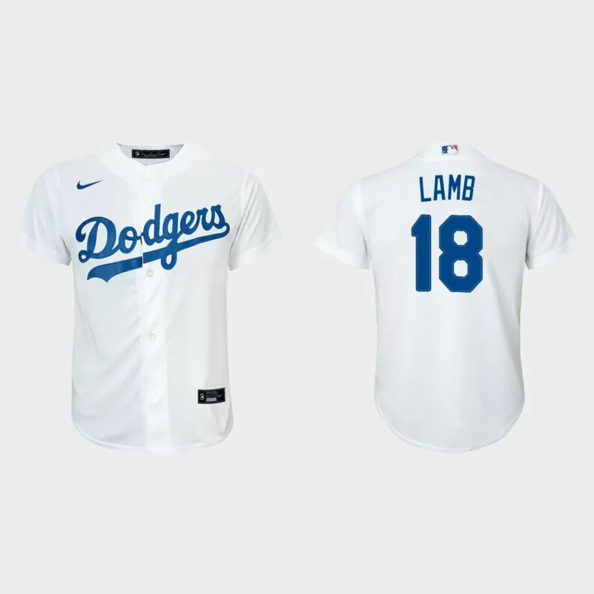 Youth Los Angeles Dodgers Jake Lamb White Replica Home Jersey