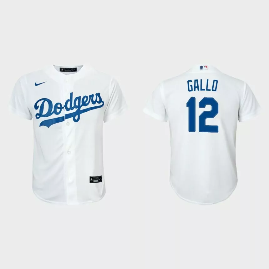 Youth Los Angeles Dodgers Joey Gallo White Replica Home Jersey
