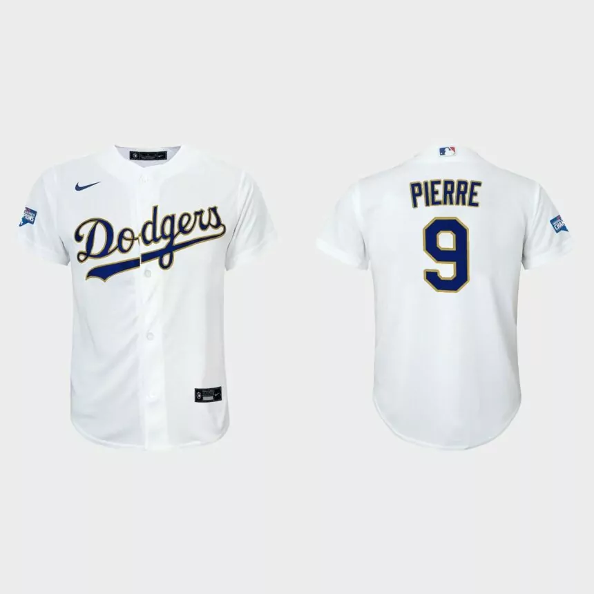 Youth Los Angeles Dodgers Juan Pierre 2021 Gold Program White Gold Replica Jersey
